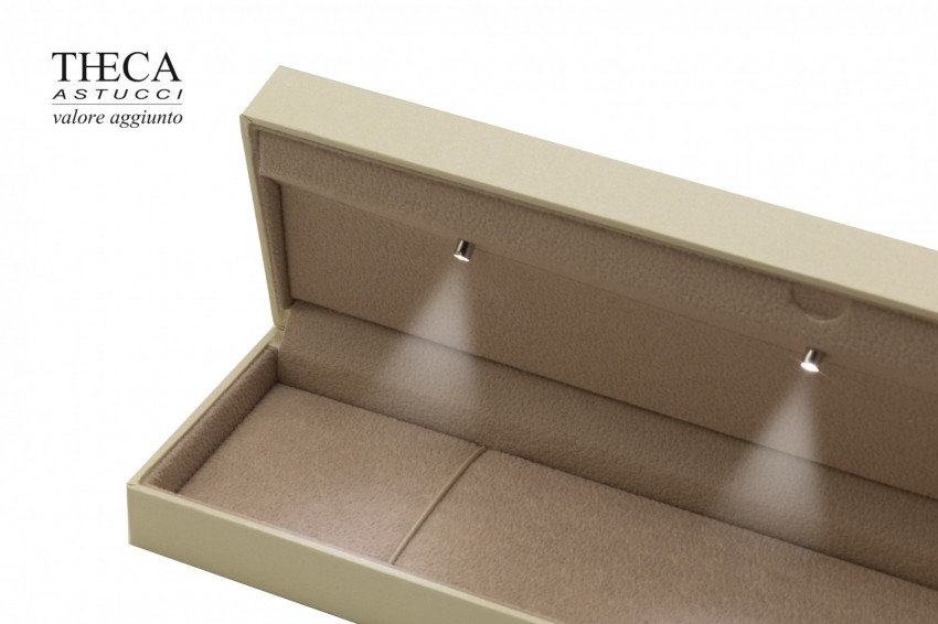 Golden astuccio per bracciale con luce led 240x60x35 avorio - SIR8155 - Foto 3