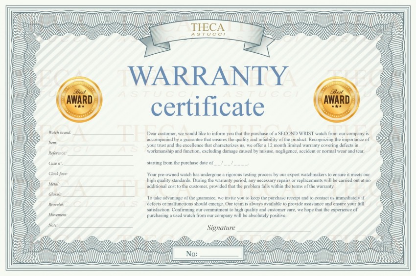 Watch certificates size 297x210 item b - GORWB00 - Photo 2