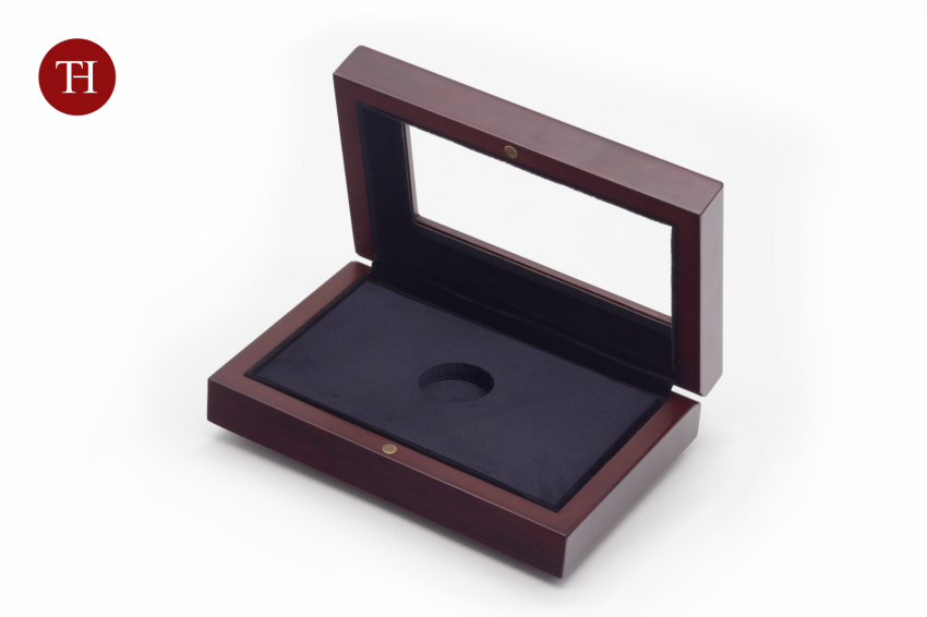 Boxes and blister Coin presentation boxes Wooden coin box Wooden coin box 150x100x40