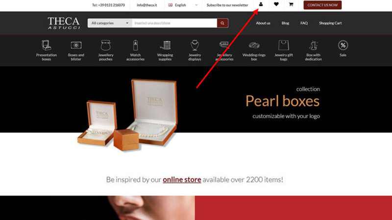 How to create a new account on THECA astucci website?